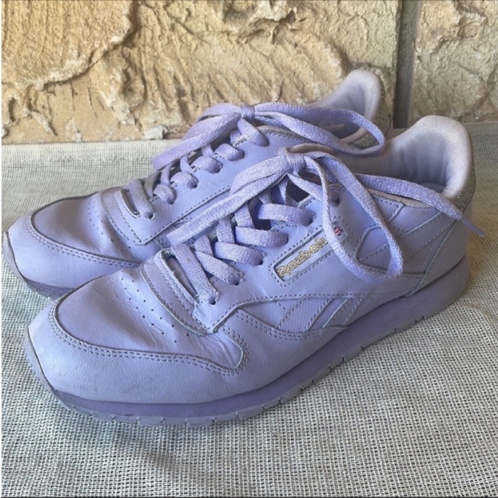 Reebok Classic Leather Metallic Sneakers Purple Retro 90’s Y2k Size 6 Street - Picture 15 of 16